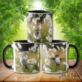Mug 3 colibris à gorge rubis "Dans le champ de marguer