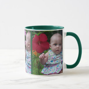 Mug 3 Grandes Photos Vert Arrière - plan Facile Téléch