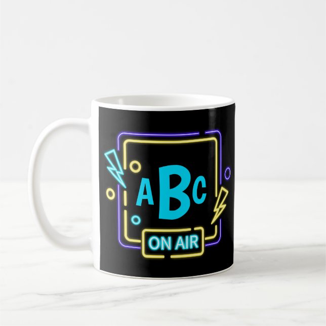 Mug 3 LETTRE MONOGRAPHIQUE INITIALE Bleu Jaune Sur Caf (Gauche)
