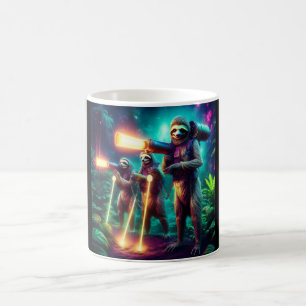 Mug 3 paresseux agents avec leurs lasers dans la jungl