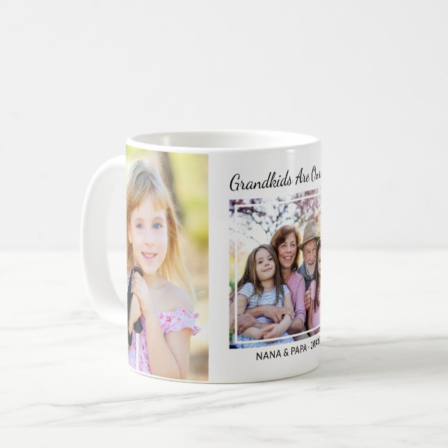 Mug 3 Photo Collage Grandkids Are Our Joy Nana Papa (Devant gauche)
