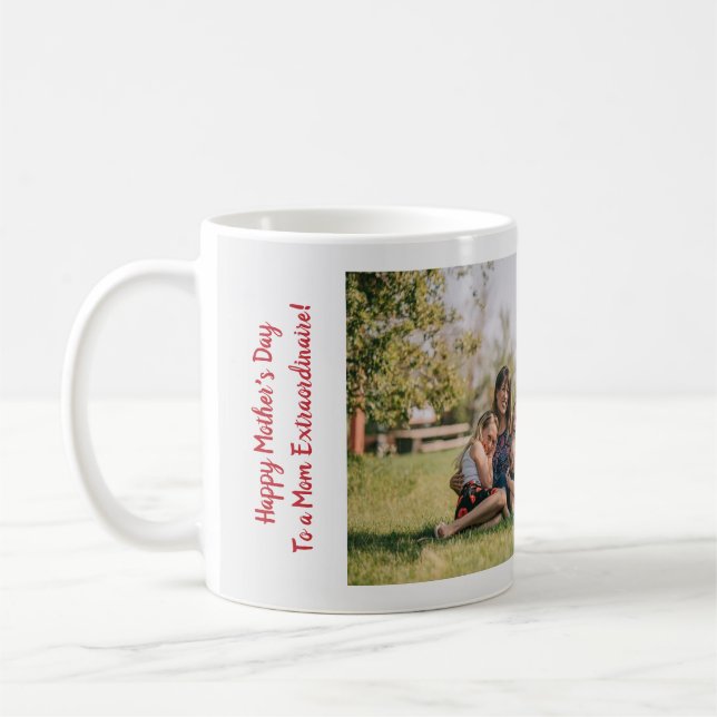Mug 3 Photos Maman Extraordinaire Mignonne Mère Modern (Gauche)