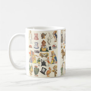 Mug 3 Scènes de poupées en papier victorien Vintage