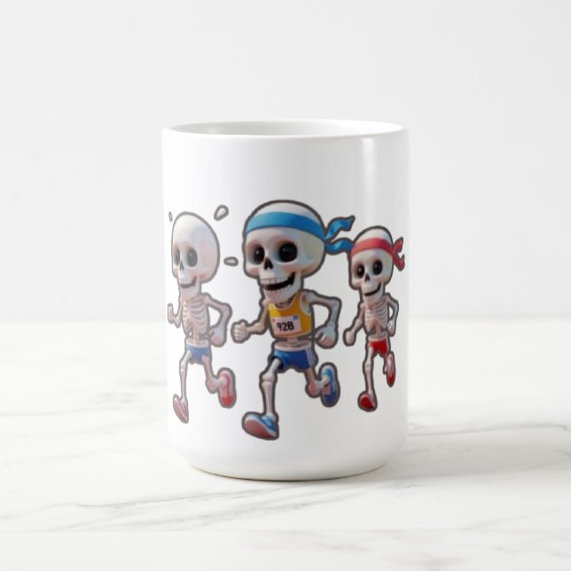 Mug “3D Cartoon Skeleton Race • Funny Running Skeleton (Centre)