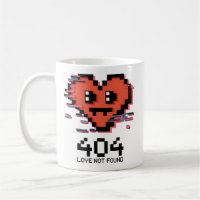 404 Amour non trouvé - Coeur Pixel rayé