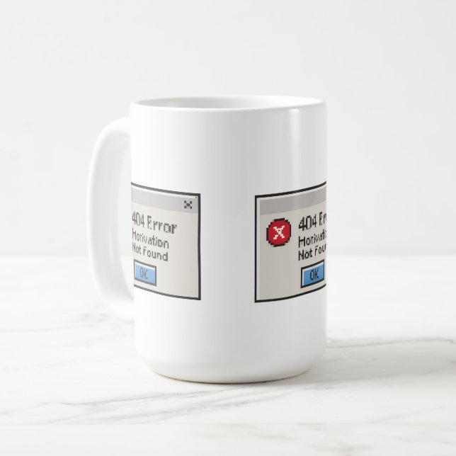 Mug 404 Erreur : Motivation introuvable (Devant gauche)