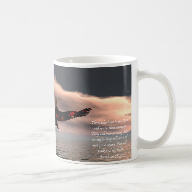 Mug 40:28 d'Isaïe de vers de bible - 31 avec Eagle (Droite)