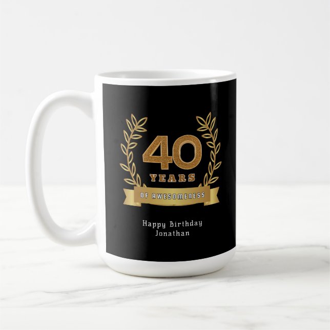 Mug 40 ans de convivialité - anniversaire personnalisé (Gauche)