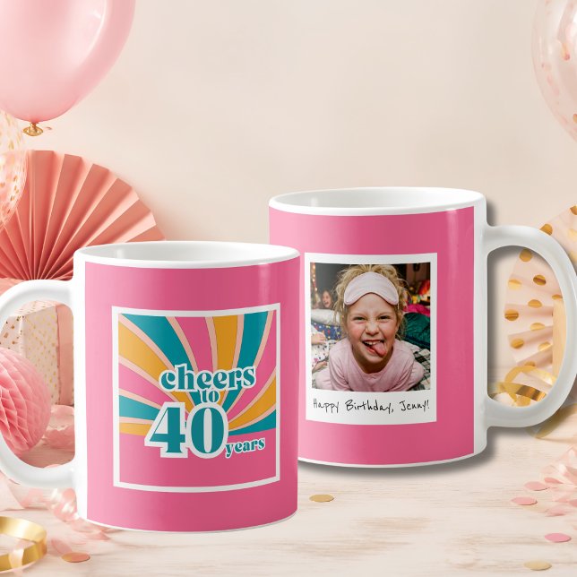 Mug 40 ans Joyeux 40 ans rose (Créateur téléchargé)