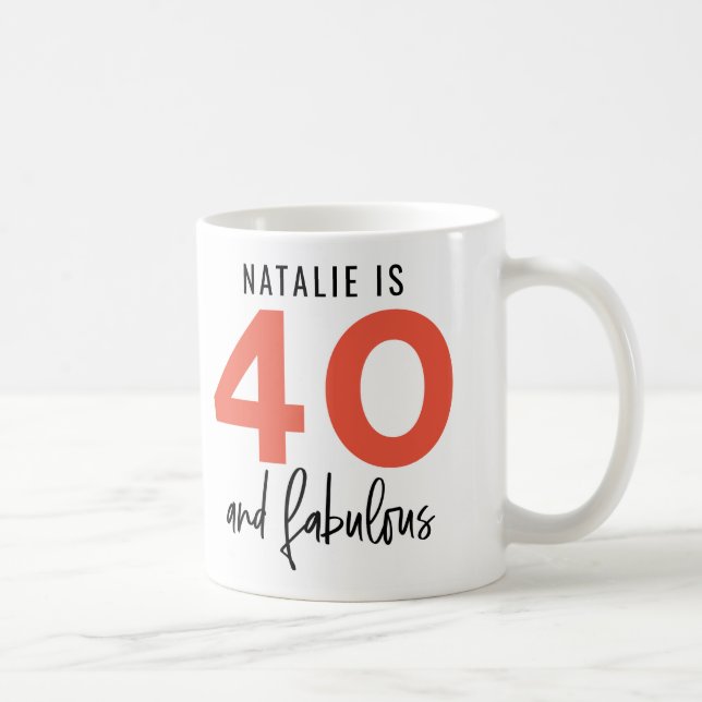 Mug 40 et fabuleux cadeau de typographie audacieux (Droite)