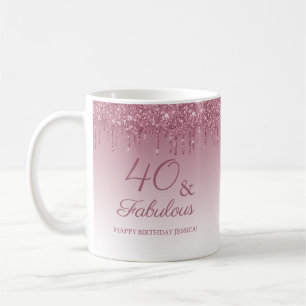 Mug 40 et fabuleux Rose Gold rose Parties scintillant 