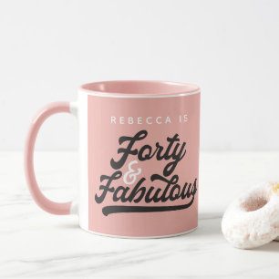 Mug 40 et fabuleux script rétro d'anniversaire vintag