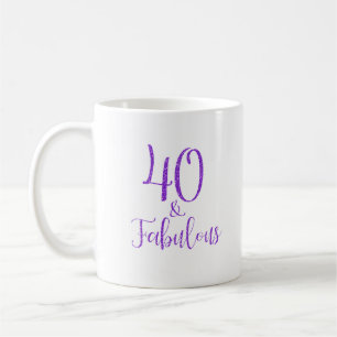 Mug 40 & Fabuleux Purple Parties scintillant Typograph