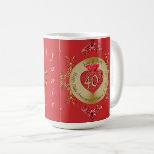 Mug 40e/15e anniversaire du Mariage Ruby