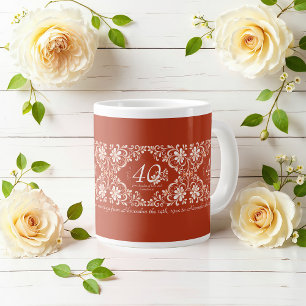 Mug 40e anniversaire de mariage Rouge Romantique R