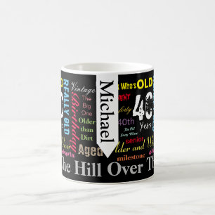 Mug 40e anniversaire joyeux en graffiti