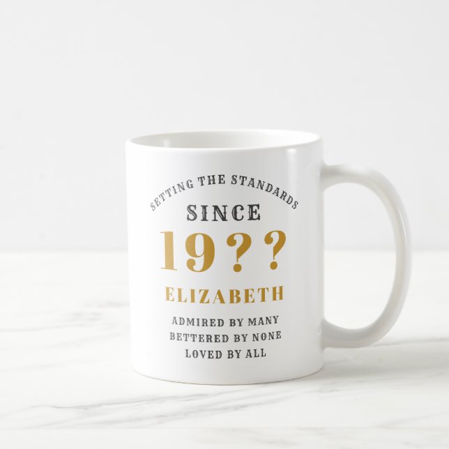 Mug 40e Anniversaire Normes Né dans les années 1980 Aj (Droite)
