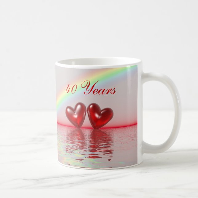 Mug 40e Anniversary Ruby Hearts (Droite)