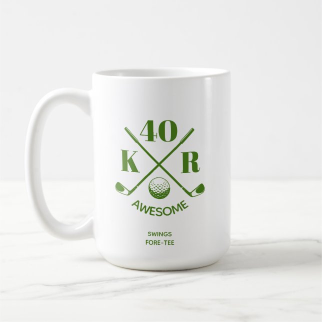 Mug 40ème 50ème 60ème Anniversaire Golf Monogram Golf (Gauche)