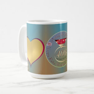Mug 40ème anniversaire du Mariage de Ruby 2 photos Caf