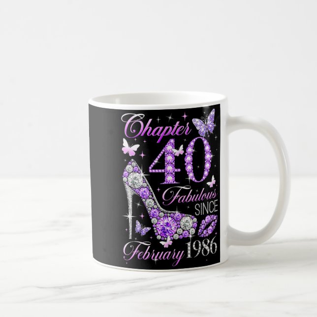 Mug 40th Birthday Queen Chapter 40 Fabulous Since 1986 (Droite)