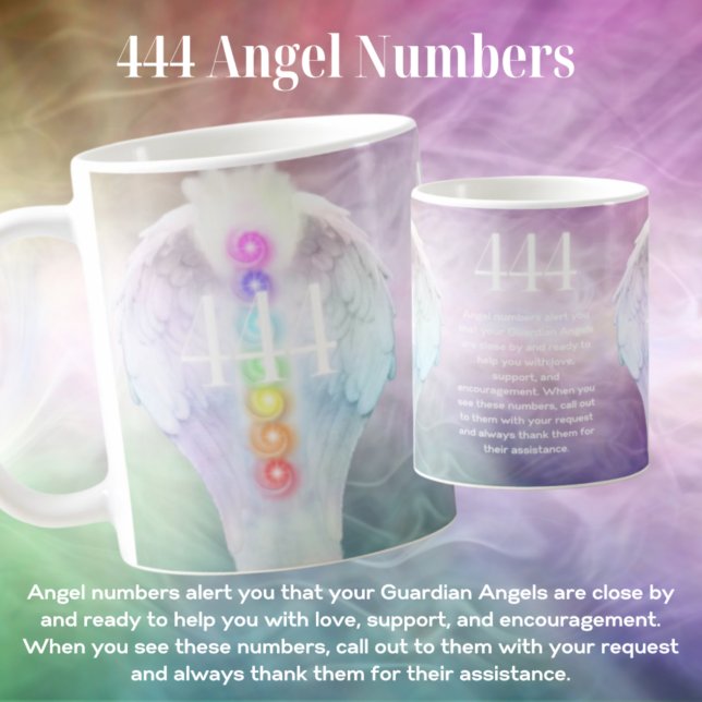 Mug 444 Numéros d'anges Chakra Anges ailes (Créateur téléchargé)