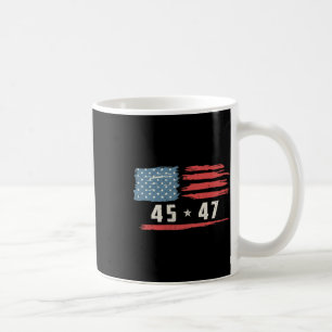 Mug 45 47 Trump Président Vintage American Flag 2025 P