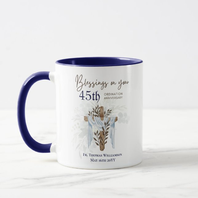 Mug 45e ORDINATION ANNIVERSAIRE Prêtre Pasteur Ministr (Gauche)