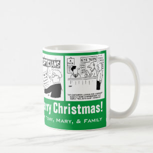 Mug 4 Caricatures à thème optimiste à personnaliser.