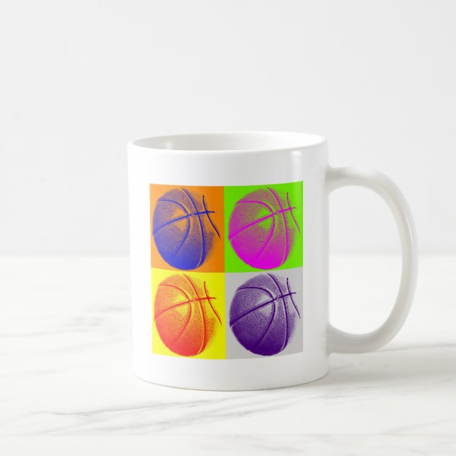Mug 4 couleurs Pop Art Basketball (Droite)