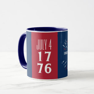 Mug 4 juillet 1776 Amérique USA Feu d'artifice de l'In