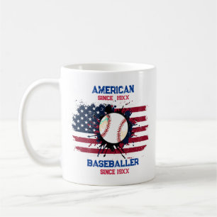 Mug 4 juillet Baseball USA Independence Day Cadeau