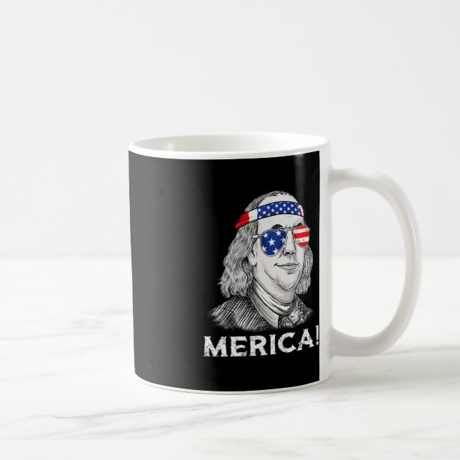 Mug 4 juillet Ben Franklin Merica USA Garçons Filles E (Droite)