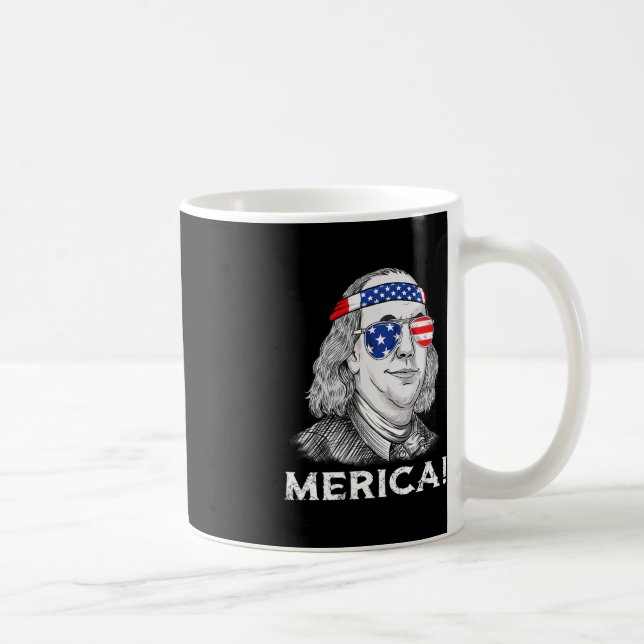 Mug 4 juillet Ben Franklin Merica USA Garçons Filles E (Droite)