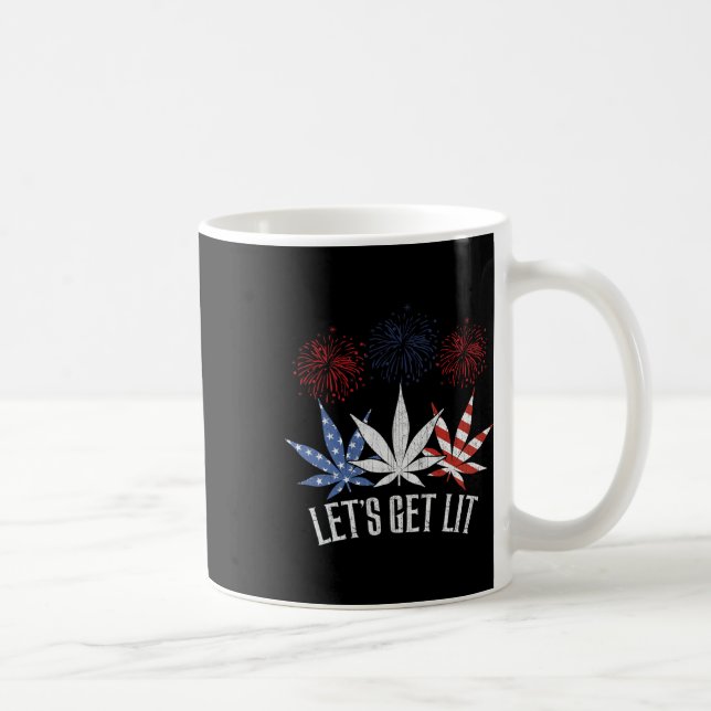 Mug 4 juillet Obtenons Lit Weed Drapeau américain (Droite)