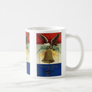 Mug 4 juillet vintage avec aigle et cloche de la liber