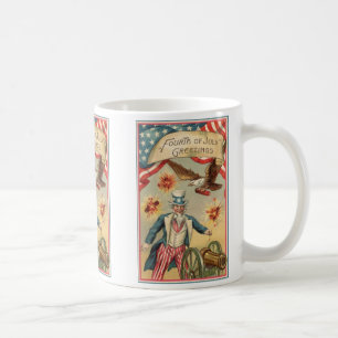 Mug 4 juillet vintage Fireworks avec Oncle Sam