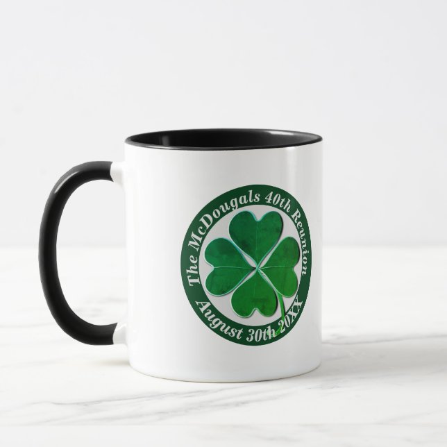 Mug 4 Leaf Clover Reunion Médaillon Texte Musique (Gauche)