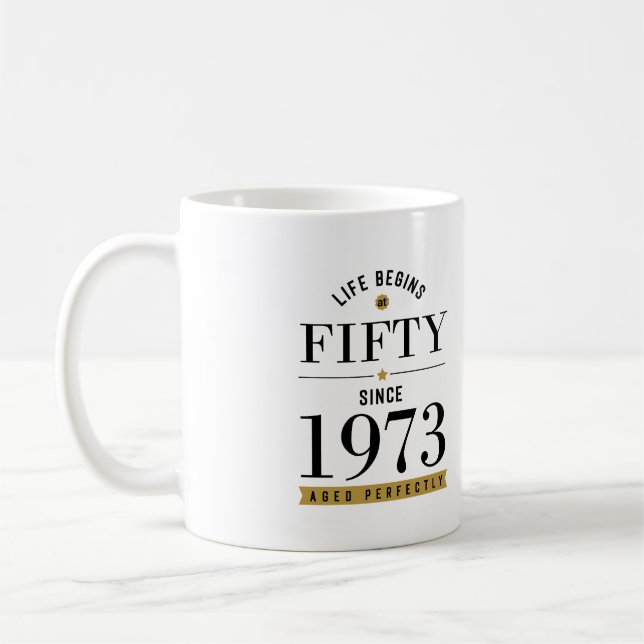Mug 50 ans 1973 50e anniversaire T-shirt (Gauche)