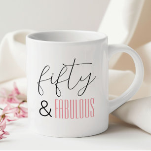 Mug 50 ans et Fabuleux 50e Anniversaire Moderne Script