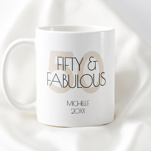 Mug 50 ans et fabuleux Fête d'anniversaire simple mode