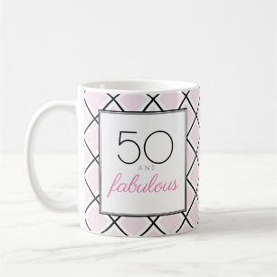 Mug 50 ans et fabuleux rose anniversaire