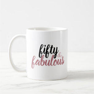 Mug 50 ans et Fabuleux Rose Pâle Anniversaire