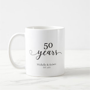 Mug 50 ans mariage anniversaire minimal élégant