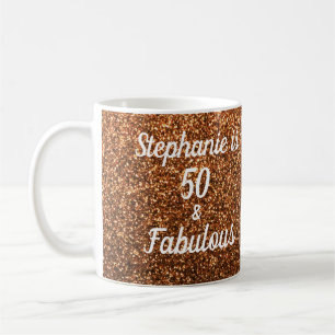 Mug 50 Et Fabuleuse Parties scintillant D'Or D'Anniver