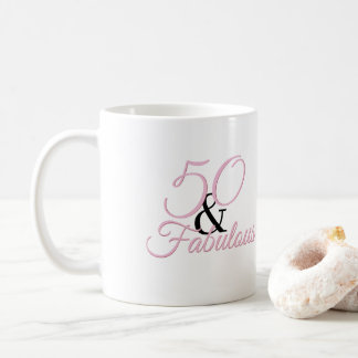 Mug 50 et fabuleux | Anniversaire rose