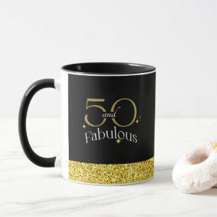 Mug 50 et fabuleux script élégant Parties scintillant