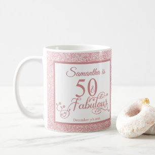 Mug 50 et Fabulous Elegant Rose Parties scintillant