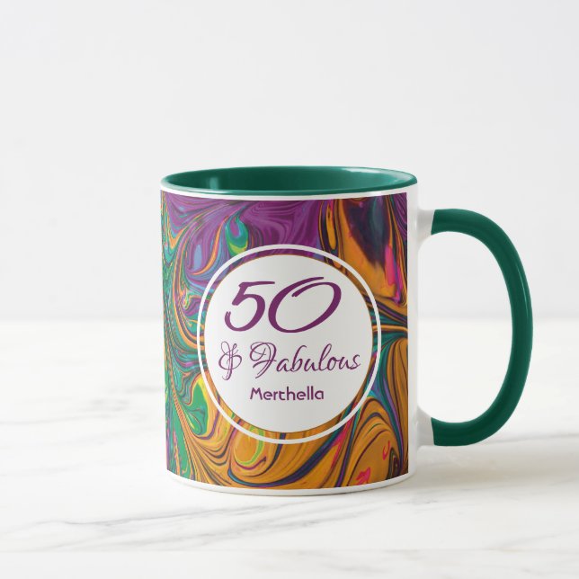 Mug 50 & Fabuleux 50e anniversaire personnalisé (Droite)