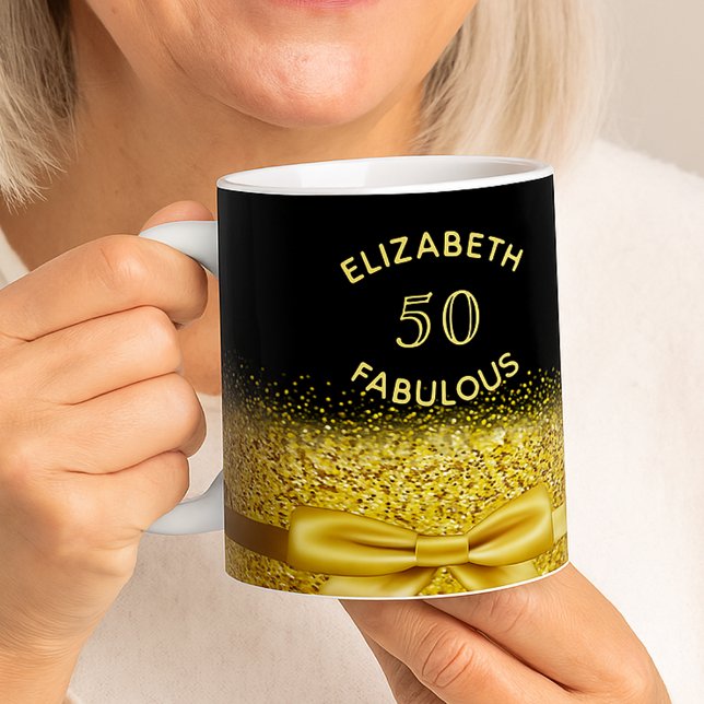Mug 50 fabuleux âge de l'arc-en-ciel noir (Créateur téléchargé)